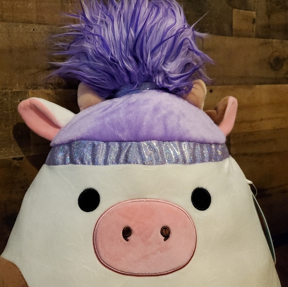 Squishmallow Squish-Doos Ronnie the Cow 14" Plush Stuffed Kellytoy Purple NWT - Picture 2 of 10